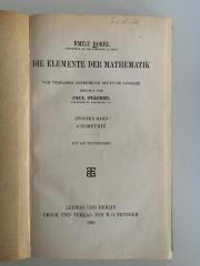 Em 565 (ausgesondert) : Die Elemente der Mathematik. Geometrie. (1909)