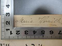 - (Wernich, Marie), Von Hand: Autogramm; 'Marie Wernich'.  (Prototyp)