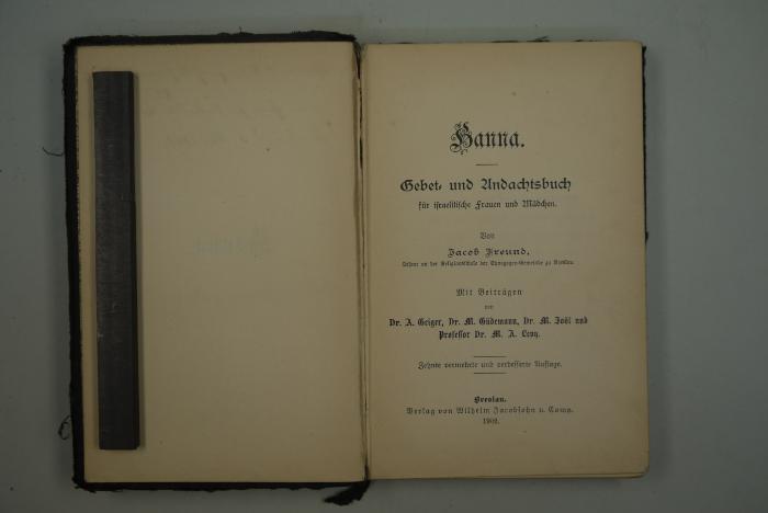  Hanna. Gebets- und Andachtsbuch für israelitische Frauen und Mädchen. (1902)