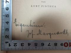 - (Marquardh, Jos.), Von Hand: Autogramm, Notiz; 'Eigentum:
Jos. Marquardh'. 