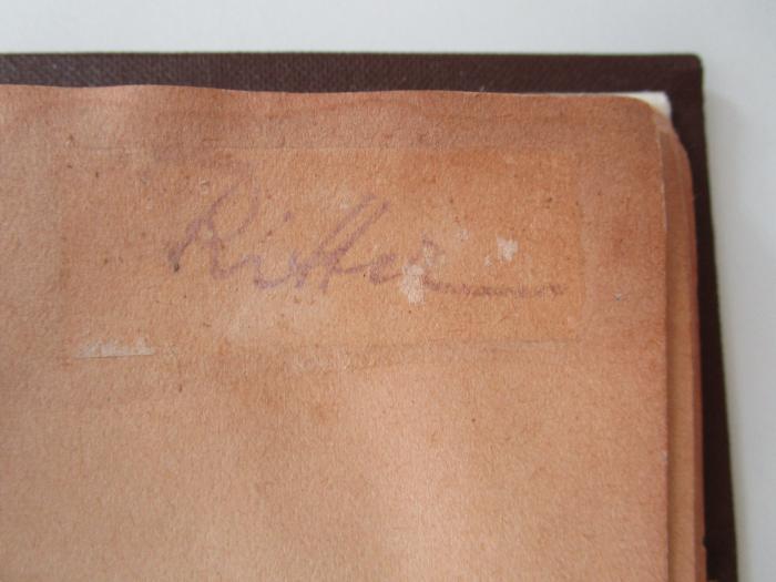 XV 14685 2: Neuer Leitfaden für den Schreibunterricht (1917);G45 / 590 (Ritter, [?]), Von Hand: Name, Autogramm; 'Ritter'. 
