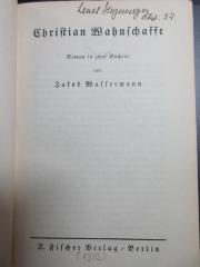 2 L 189 : Christian Wahnschaffe : Roman in 2 Büchern (1932)