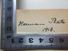 - (Platz, Hermann), Von Hand: Autogramm, Datum; 'Hermann Platz
1913.'. 