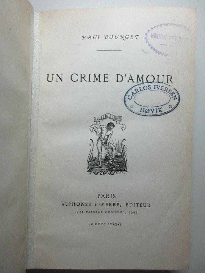 15 N 108 : Un crime d'amour (1886)
