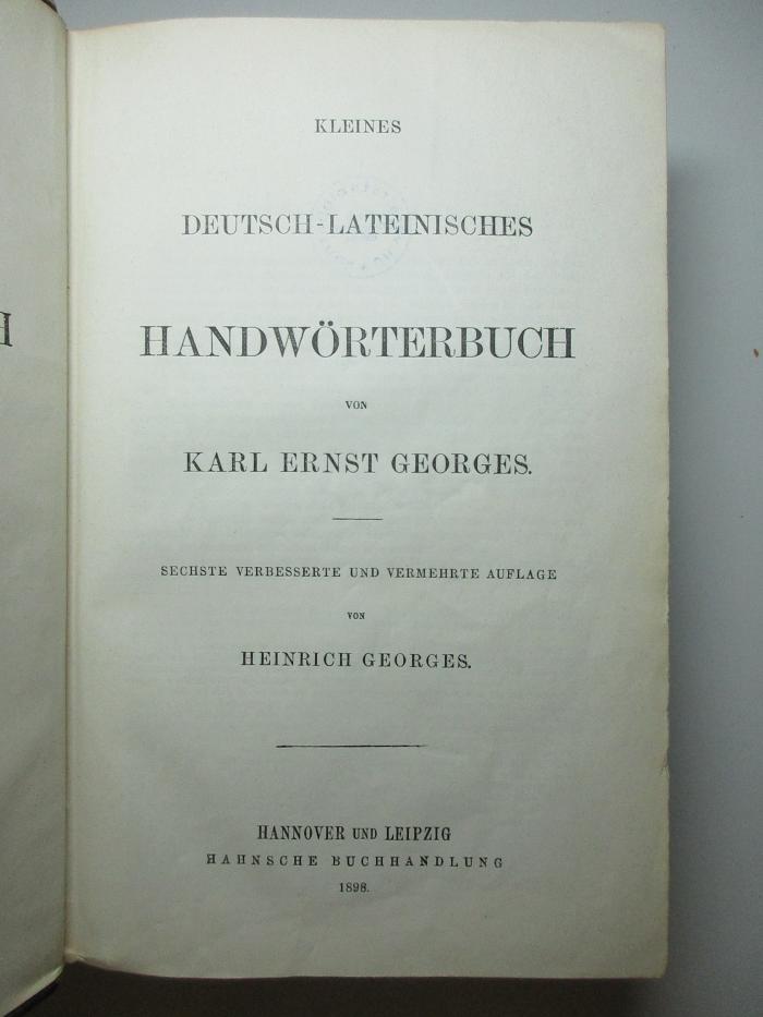 2 K 18&lt;6a&gt;-2 : Deutsch-lateinischer Teil (1898)