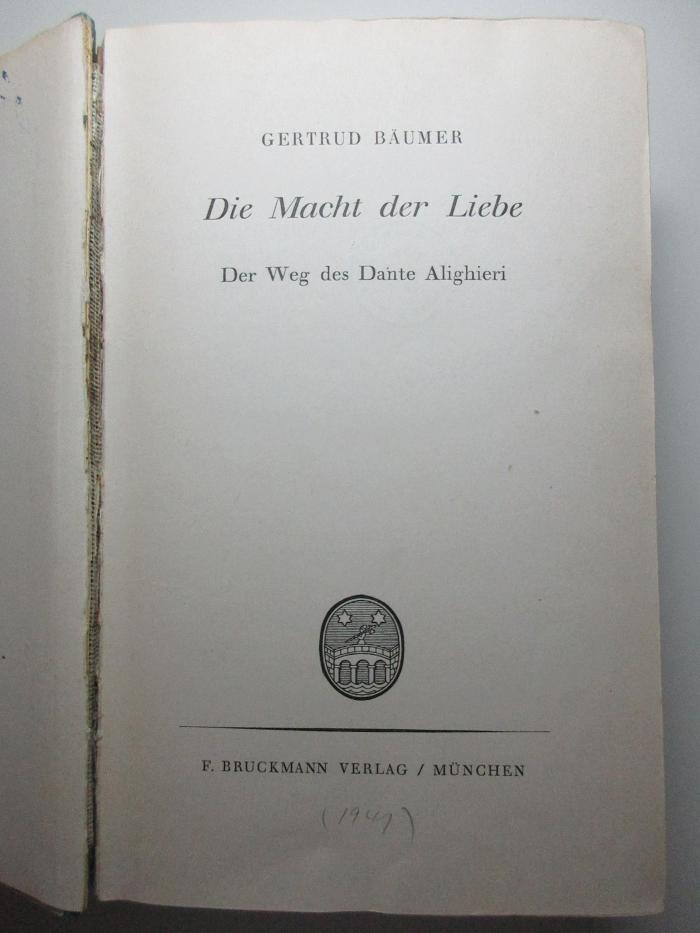 16 N 210 : Die Macht der Liebe : der Weg des Dante Alighieri (1941)