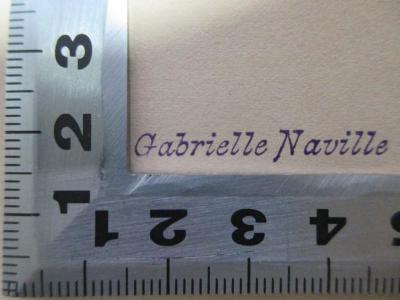 - (Naville, Gabrielle), Stempel: Name; 'Gabrielle Naville'. ;18 N 168-1/2 : Histoire de la littérature française au dix-huitième siècle (1853)