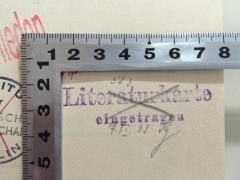 - (Gewerkschaftsbund der Angestellten (GDA)), Stempel: -; 'Literaturkarte eingetragen 53 - 2 7/I. 33 Kg'. 