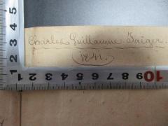 - (Jaeger, Charles Guillaume), Von Hand: Autogramm, Datum; 'Charles Guillaume Jaeger
1841.'. 