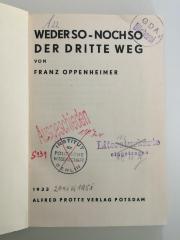 S 131 Opp (ausgesondert) : Wederso-Nochso. Der Dritte Weg. (1933)