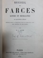 15 N 119 : Recueil de farces soties et moralités du quinzième siècle (1859)
