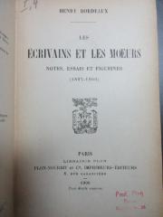 16 N 277 : Les Ecrivains et les moeurs : notes, essais et figurines (1897 - 1900) (1900)