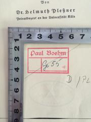 - (Boehm, Paul), Stempel: Name, Signatur; 'Paul Boehm Ge 55'. 