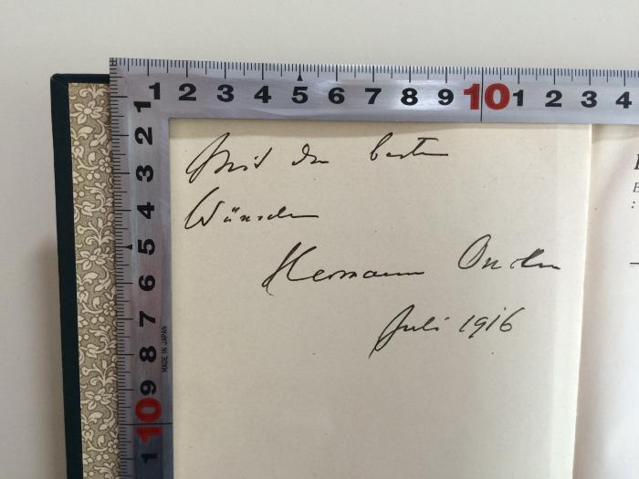 G4  ONC 1 : II. Lassalle (1912);- (Brendler, Trudi;Oncken, Hermann), Von Hand: Widmung; 'Mit besten Wünschen
Hermann Oncken
Juli 1916'. 