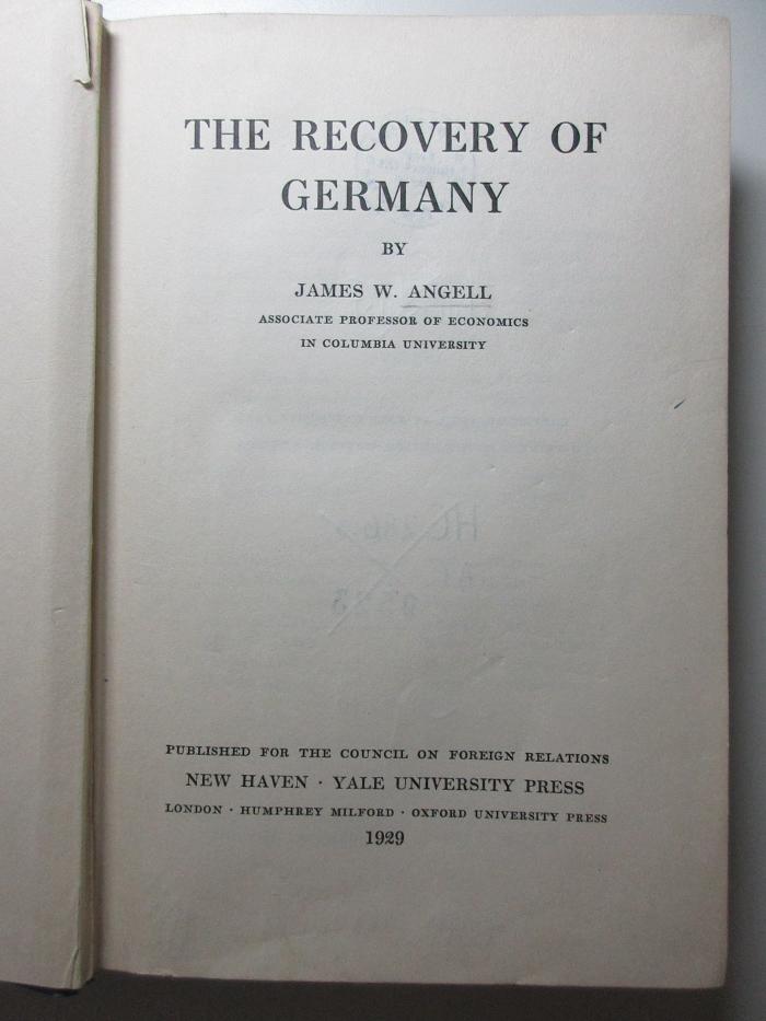 4 D 423 : The Recovery of Germany (1929)