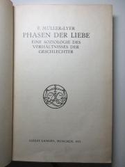 5 D 137-5 : Phasen der Liebe : eine Soziologie des Verhältnisses der Geschlechter (1913)