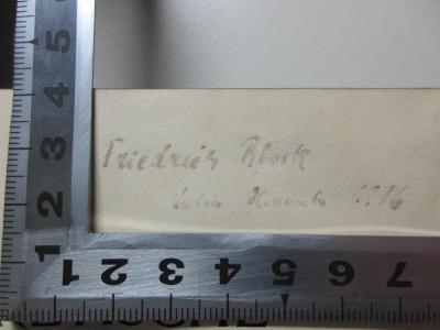 5 D 141<a>-1 : Einleitung in die Nationalökonomie (1916)</a>;- (Block, Friedrich), Von Hand: Autogramm, Ortsangabe, Datum; 'Friedrich Block
Berlin November 1916'. 