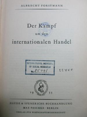 5 D 451<a> : Der Kampf um den internationalen Handel (1935)</a>