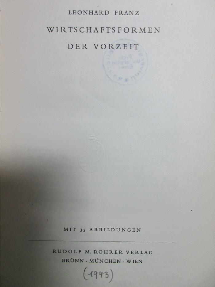 5 D 480&lt;2&gt; : Wirtschaftsformen der Vorzeit (1943)