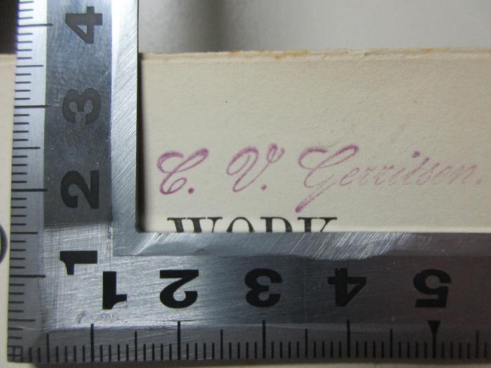 - (Gerritsen, C. V.), Stempel: Name; 'C. V. Gerritsen.'. ;5 D 144 : Malthus and his work (1885)