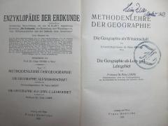 7 E 19-1 : Methodenlehre der Geographie. Die Geographie als Wissenschaft. Die Geographie als Lern- und Lehrgebiet (1929)