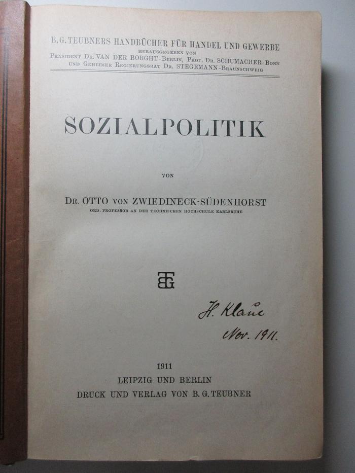 4 D 509 : Sozialpolitik (1911)