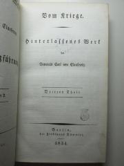 2 E 30-3 : Vom Kriege (1834)