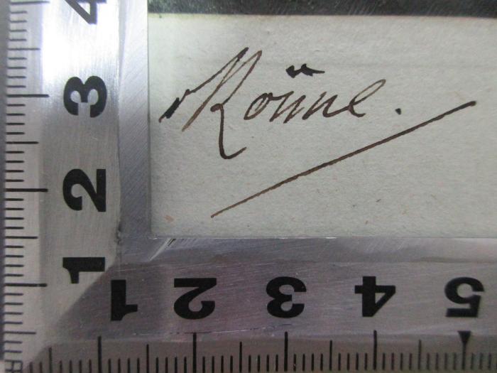 - (Rönne), Von Hand: Autogramm; 'Rönne.'. ;7 D 205 : Über Schutzzölle : mit besonderer Beziehung auf den preussischen Staat und den Zollverein (1841)
