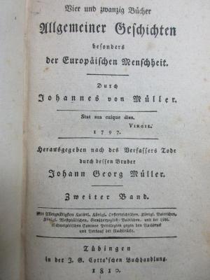 7 E 5-2 : Vier und zwanzig Bücher allgemeiner Geschichten, besonders der europäischen Menschheit (1810)