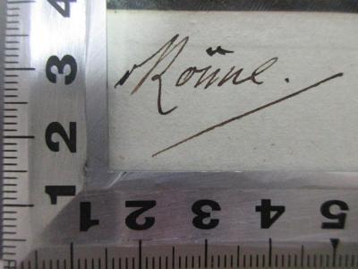 - (Rönne), Von Hand: Autogramm; 'Rönne.'. ;7 D 205 : Über Schutzzölle : mit besonderer Beziehung auf den preussischen Staat und den Zollverein (1841)