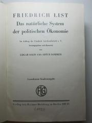 8 D 131 : Das natürliche System der politischen Ökonomie (1927)