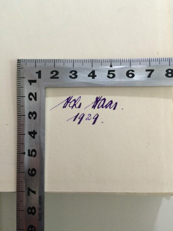 A1 / OPP 101 / Bd. 2 (ausgesch : Soziologische Streifzüge. Gesammelte Reden und Aufsätze. (1927);-, Von Hand: Name; 'Ha[Ro] Haas. 1929.'