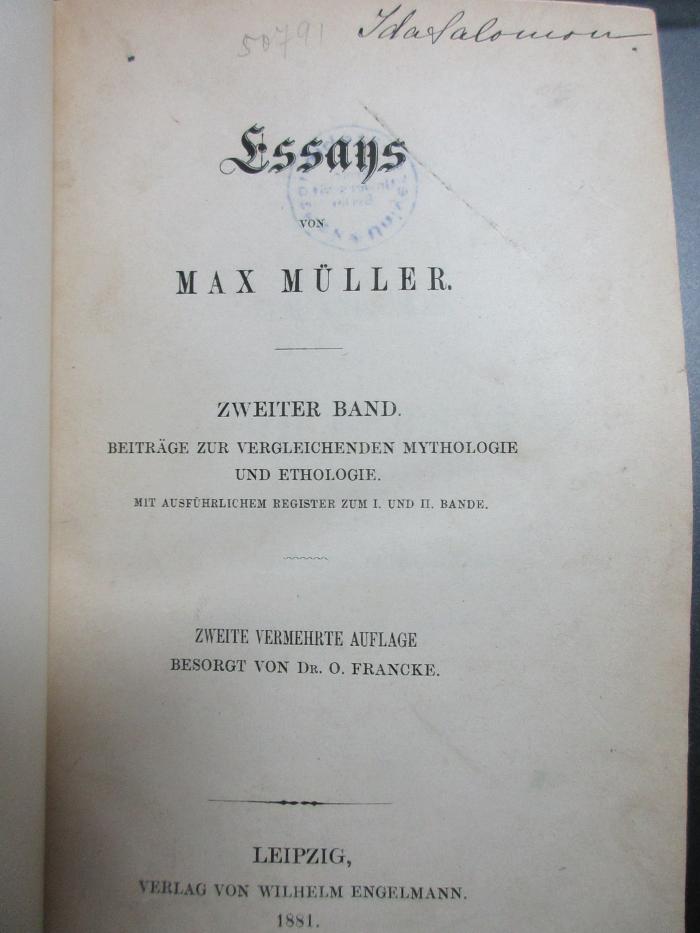 6 E 98&lt;2A&gt;-2 : Beiträge zur vergleichenden Mythologie und Ethologie (1881)