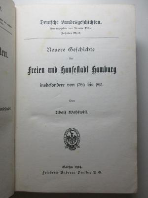 2 E 64-3,10 : Neuere Geschichte der Freien und Hansestadt Hamburg : insbesondere von 1789 bis 1815 (1914)