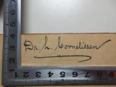- (Cornelissen, L.), Von Hand: Berufsangabe/Titel/Branche, Autogramm; 'Dr. L. Cornelissen'. 