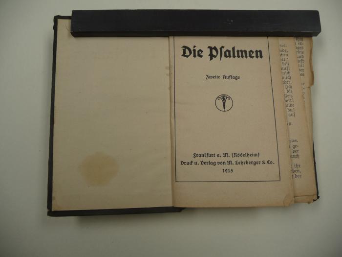 F 21 03: Die Psalmen. (1915)