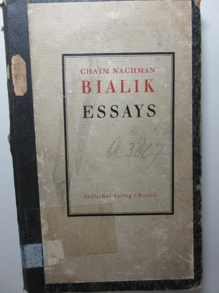 Lc60/Bialik 4 (ausgeschieden) : Essays (1925)