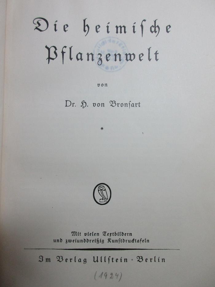 7 S 20 : Die heimische Pflanzenwelt (1924)