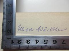 - (Wächter, Ulrich), Von Hand: Autogramm; 'Ulrich Wächter'. 