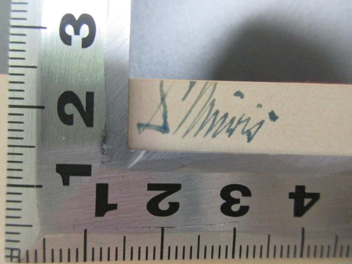 - (Muris, Oswald), Von Hand: Autogramm; 'O. Muris'. ;8 E 47 : Das länderkundliche Schema in der deutschen Geographie : Kämpfe um Fortschritt und Freiheit (1931)