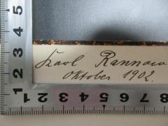 - (Rannow, Karl), Von Hand: Autogramm, Datum; 'Karl Rannow
Oktober 1902.'. 