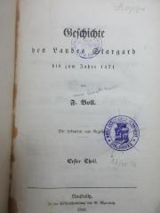 6 F 422-1/2 : Geschichte des Landes Stargard bis zum Jahre 1471 : mit Urkunden und Regesten (1846)