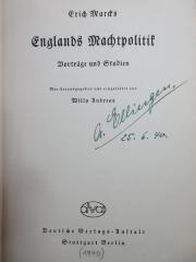 6 F 35 : Englands Machtpolitik : Vorträge und Studien (1940)