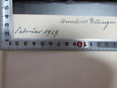 - (Ellingen, Anneliese), Von Hand: Autogramm, Datum; 'Februar 1929. Anneliese Ellingen.'. 