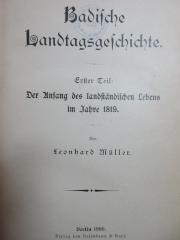 7 F 24-1/2 : Der Anfang des landständischen Lebens im Jahre 1819 (1900)