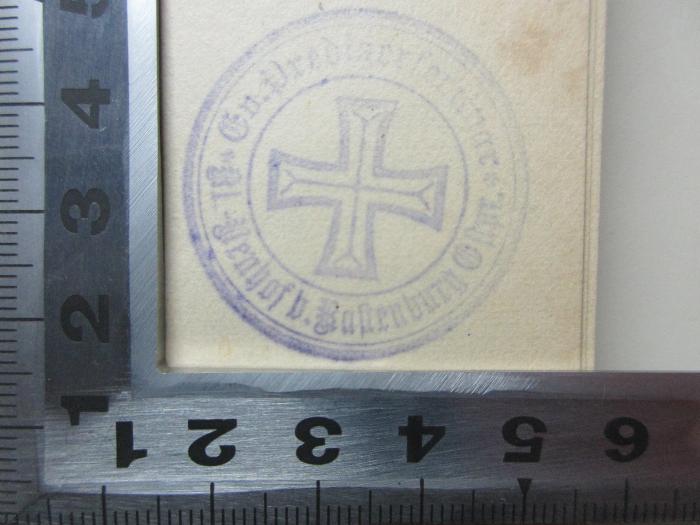 -, Stempel: Emblem, Name; '[?] Predigerseminar [?]';17 G 139 : Das Schulwesen der Jesuiten nach den Ordensgesetzen (1863)