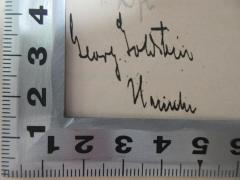 - (Goldstein, Georg), Von Hand: Autogramm, Ortsangabe, Name; 'Georg Goldstein
Hainichen'. 