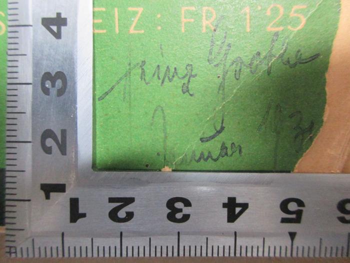 38/76/51026(2) : Dr. Gräsler, Badearzt : Erzählung (1930);-, Von Hand: Autogramm, Datum; 'Franz[?] Goo[?]
Januar 1931'