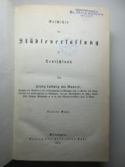 8 F 156-3 : Geschichte der Städteverfassung in Deutschland (1870)