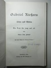 17 P 202 : Gabriel Rießers Leben und Wirken : ein Buch für jung und alt (1906)
